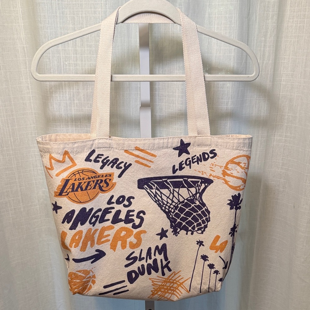 Lakers Canvas Tote SGA Bag - Cream Gold, and Purple